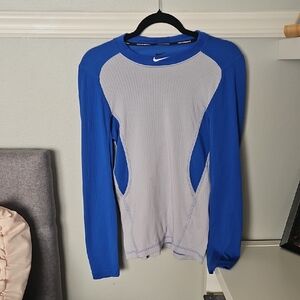 Nike Blue and Gray Performance Long Sleeve